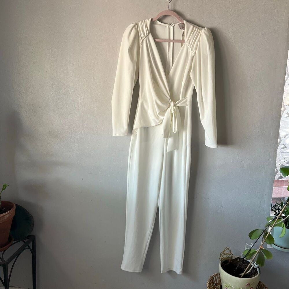 ASOS NWT jumpsuit waist wrap poof shoulder